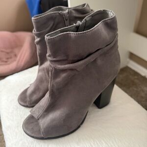 Bella Marie Gray Suede Wedges